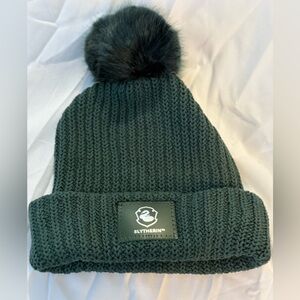 Green slitherin Harry Potter winter Pom hat